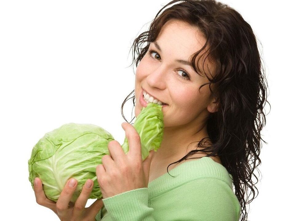 a girl who eats cabbage to enlarge her breasts